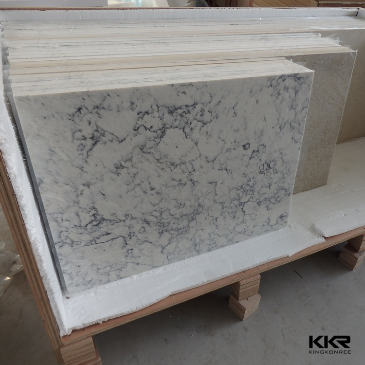 Kingkonree Carrara White Engineered Quartz Marble Kitchen Countertop