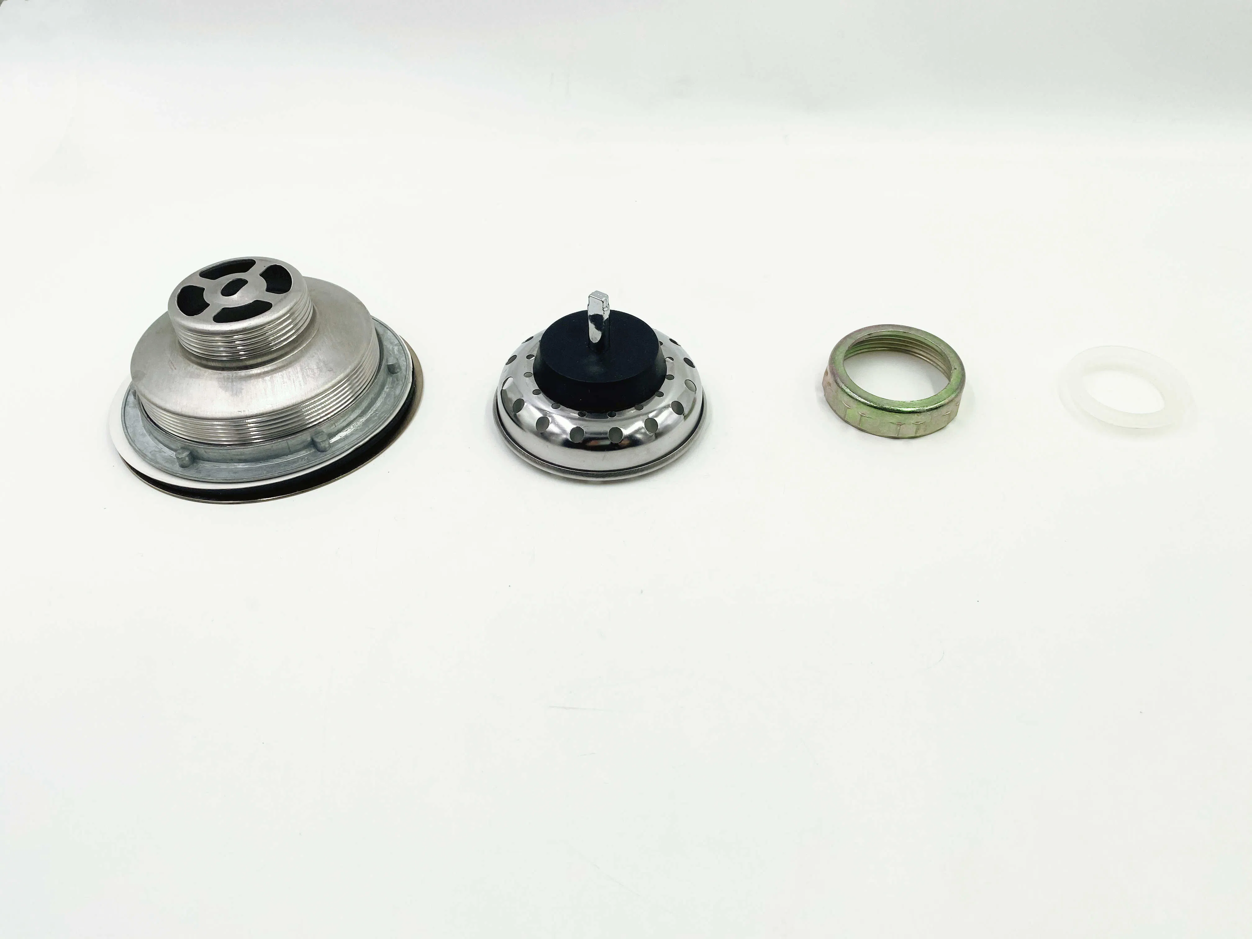 Kitchen Sink (3-1/2'' Inch) Stainless Steel Drain Assembly with Strainer Basket-and Rubber Stopper, 3.5