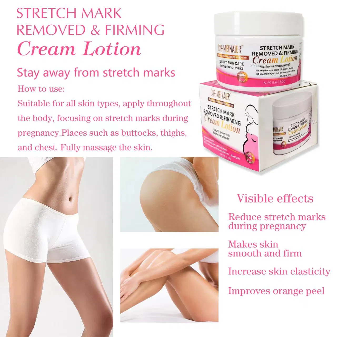 Anti Wrinkle Anti Scars Shea Butter Vc Natural Skin Repair Remove Stretch Mark Cream Pregnancy