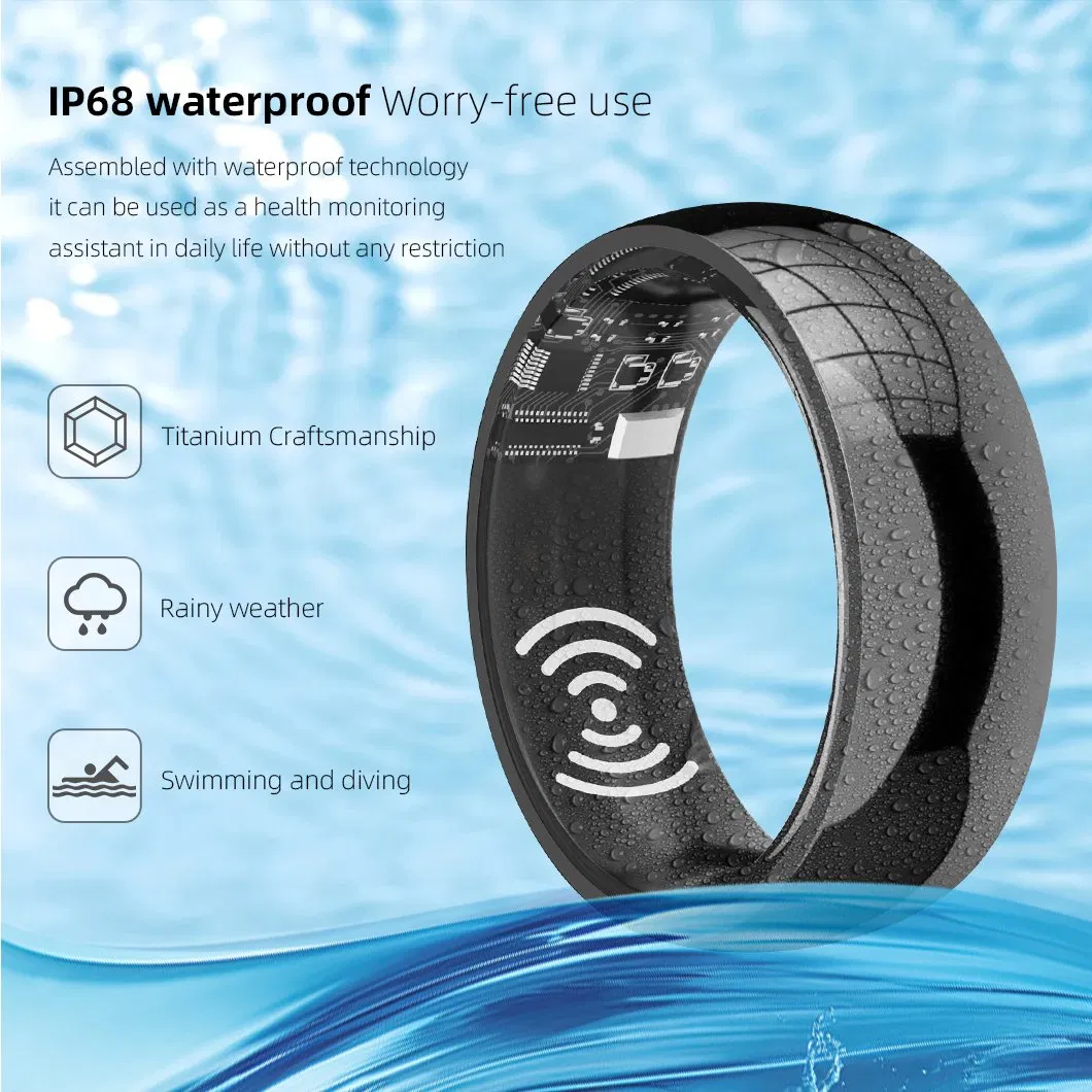 USA Hot Selling Wearable Smart Health Ring with Material Ceramic Ring for Wireless Charging Case