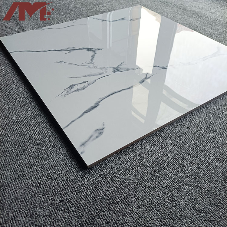 Porcelain White Marble Ceramic Bathroom Floor Tiles 60X60