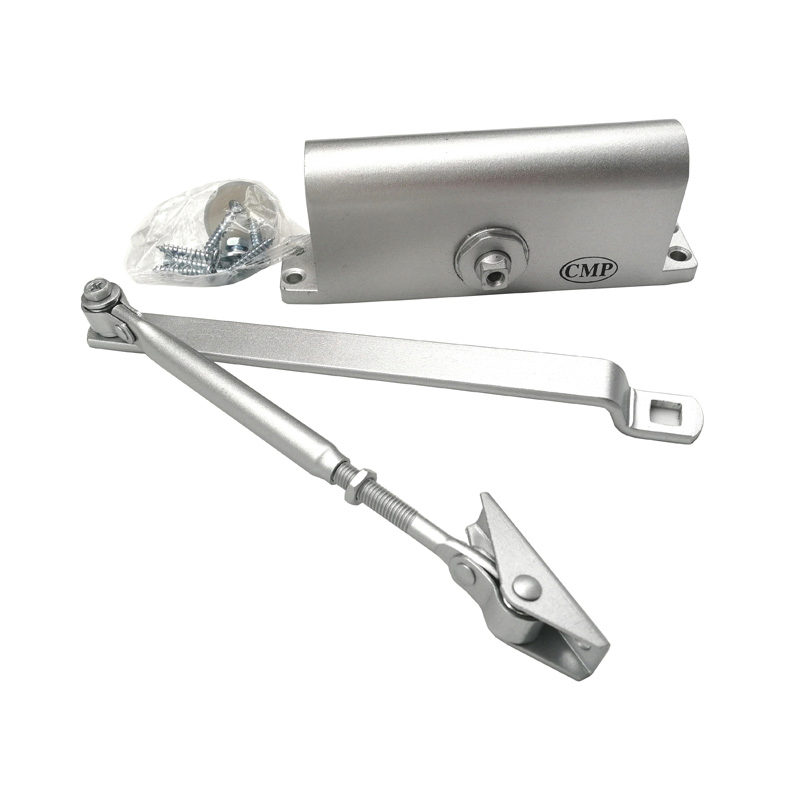 Sliding Silver Door Closer Lock for Access Control Suitable for Door Weight 45-75 Kg (SDC-062) Door Lock with Access Control System