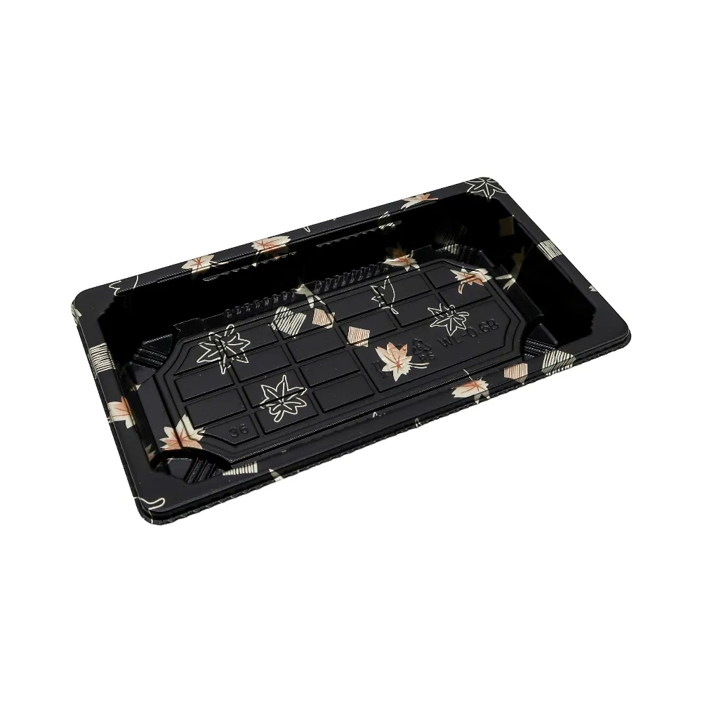 Health and Safety Disposable Desserts Food Container Plastic Sushi Food Packaging Takeaway Container Durable Rectangle Sushi Tray