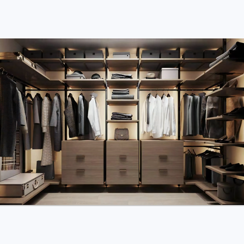 Modern Bedroom Furniture Cloak Room Wooden Wardrobe Organizer Closet Master Walk-in Cabinet