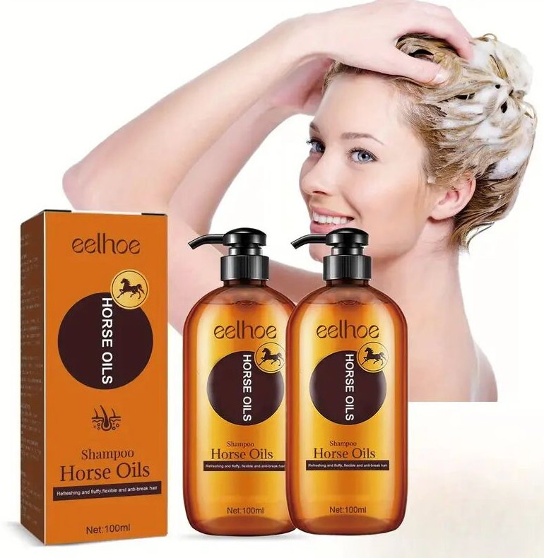 Online Wholesale and Retail Horse Oil Shampoo Professional Oil Control Nourish Anti Hair Loss Shampoo Improve Shine Enhancing Shampoo No Silicone Oil Hair Care
