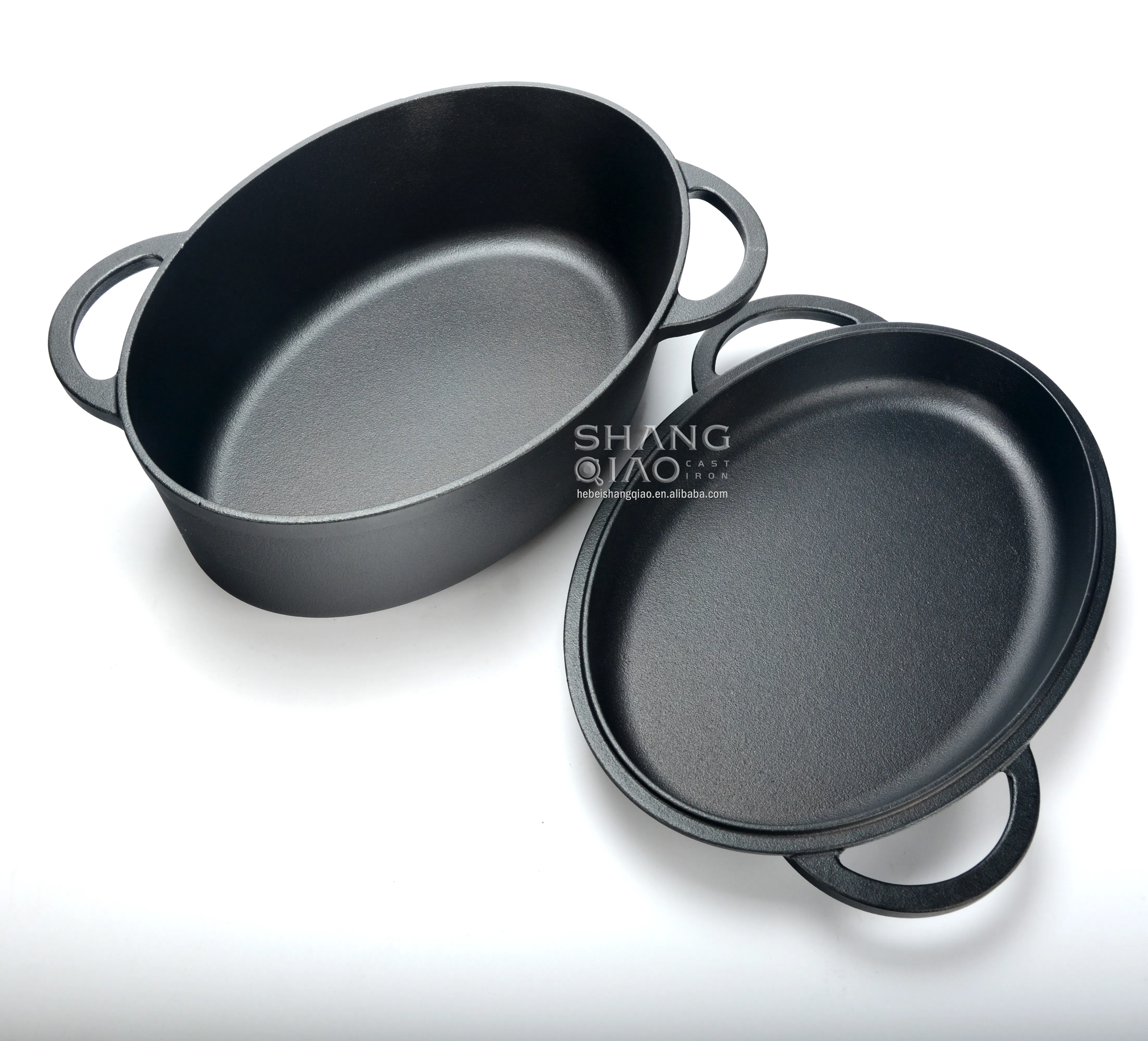 Чугунный овальный комбо-котелок с корзиной для расстойки