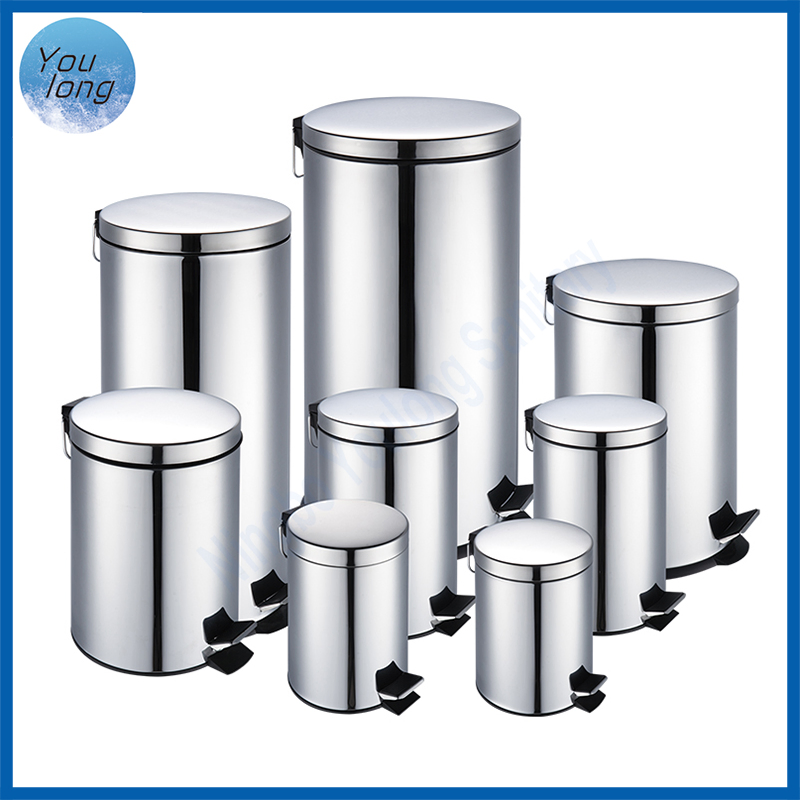 Stainless Steel 3L Pedal Waste Bin Foot Pedal Bin for Hotel