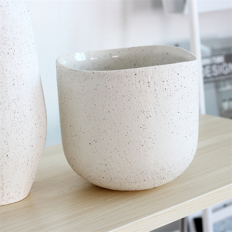 Горшок керамический крапчатый глазурованный цилиндр