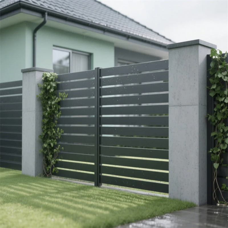 Factory Direct Sale Horizontal WPC Wrought Iron Louver Blade Aluminium Slat Fence Panels