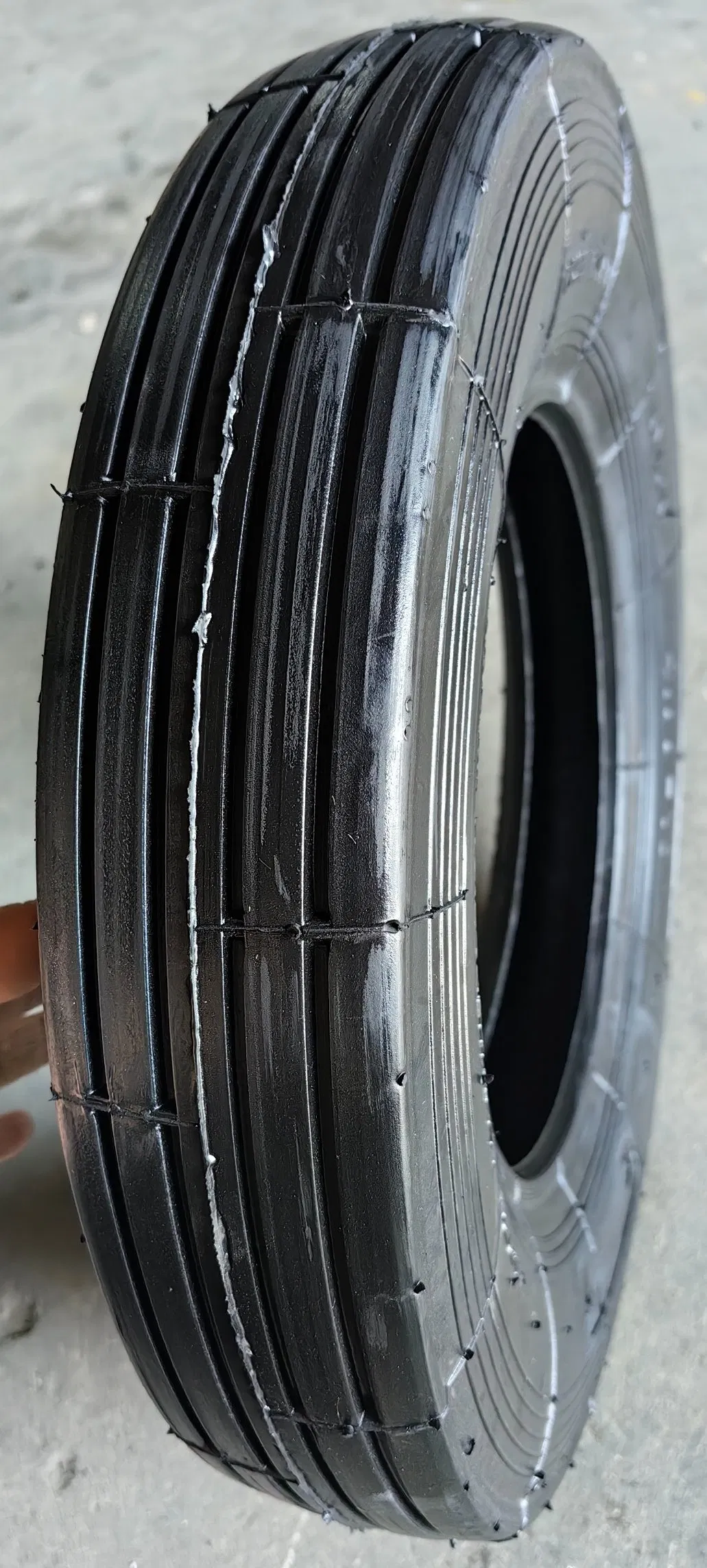 Wheel Barrow Tire and Wheel 4.00-10 Ribbed Tread