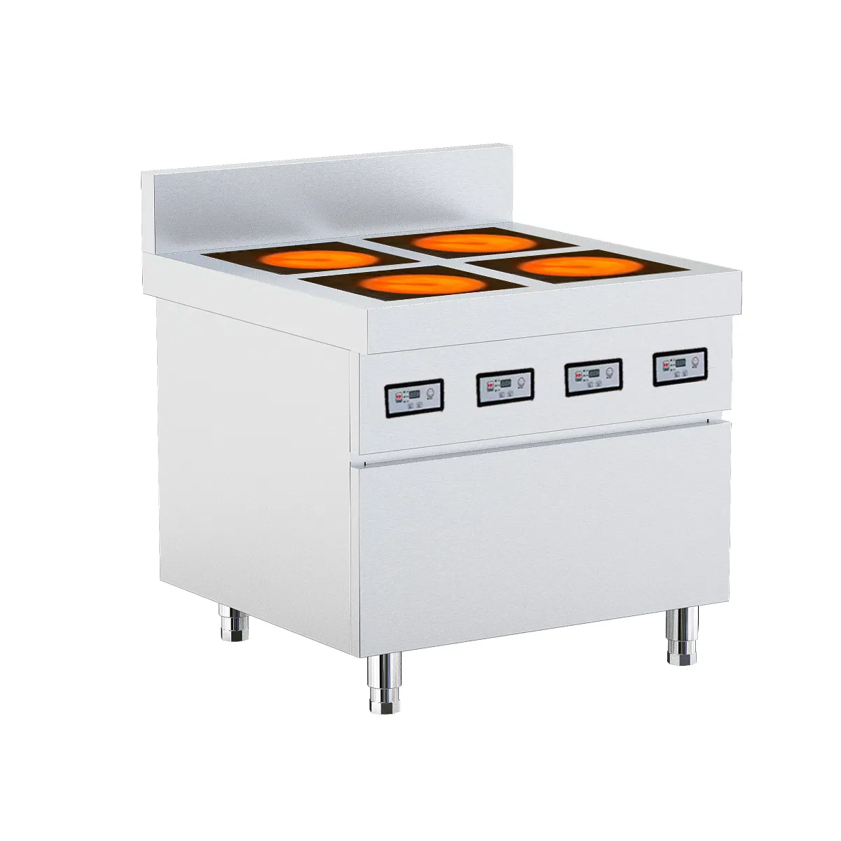 Versatile 4-Burner Ceramic Electric Stove for Commercial Use