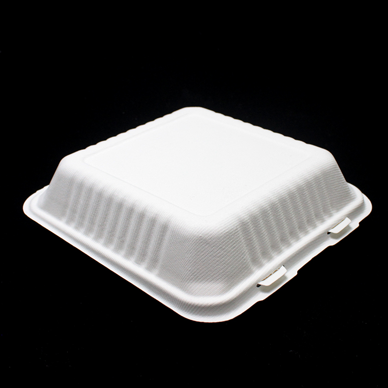 Sugarcane Biobased Biodegradable Burger Lunch Box Take-out Food Container