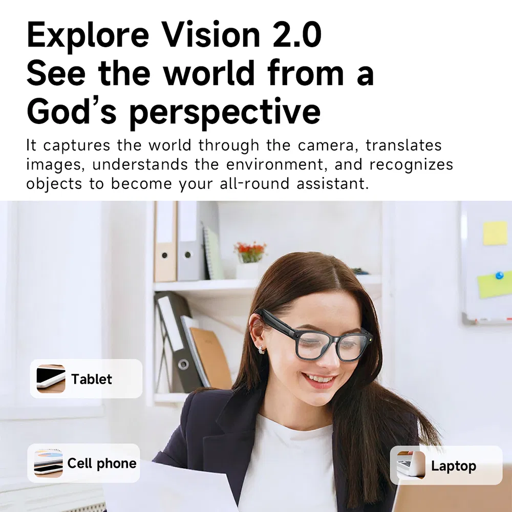 Smart Wireless Bt Voice Call Ai Glasses Camera Vlog Photo Sunglasses Translation Glasses Smart Glasses