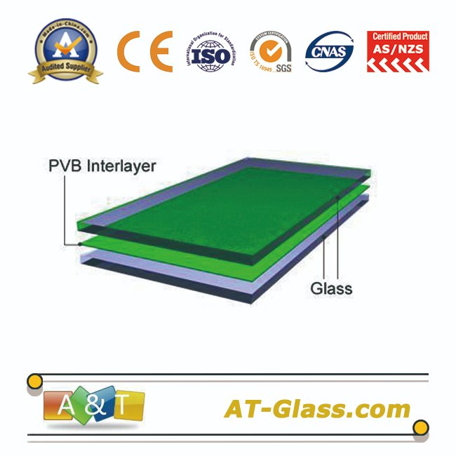 6.38mm 8.38mm Grey Tempered Laminated Glass with Colored PVB