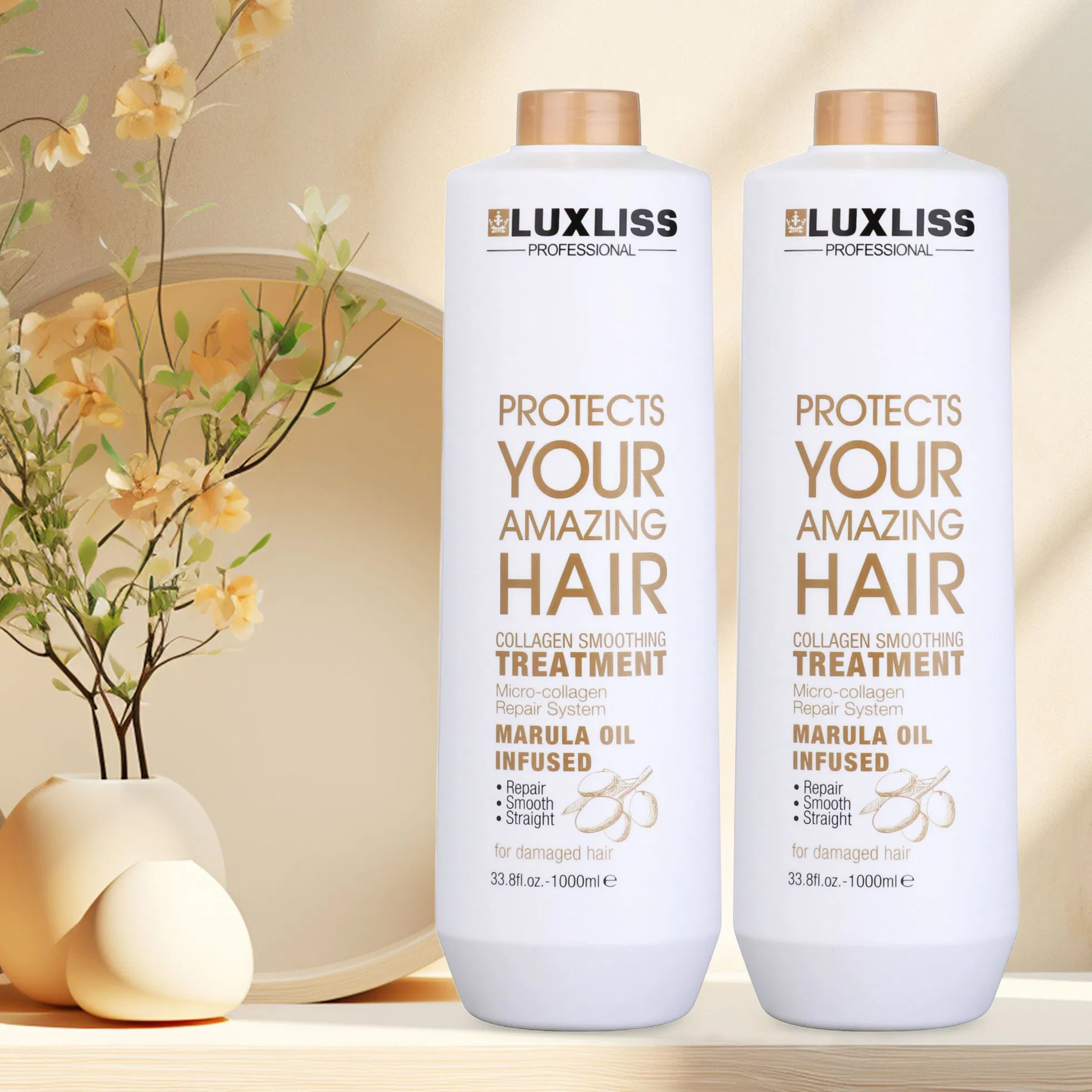 Luxliss OEM ODM Collagen Hair Treatment Smoothing Straightening Cream Hair Salon Products