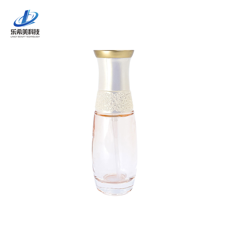 80/120ml Pump Bottle Lotion Pump Bottle Empty Glass Lotion Bottle Cosmetic Packaging Round-Shape Screw Bottleneck Sealing with Thread Cap Pump Bottle