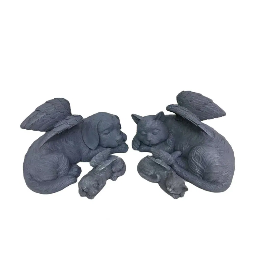 Angle Memorial Tombstone Dogs Figurine Decorations Ci25197