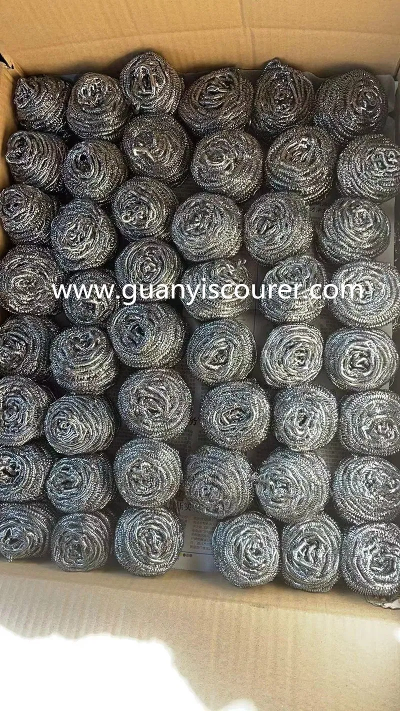 Galvanised Steel Wire Iron Sponge Metal Mesh Pot Scourer in Cleaner Scrubber