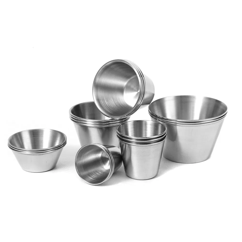 Outdoor Wine Glasses with Rolled Edges Stainless Steel Mini Wine Cup