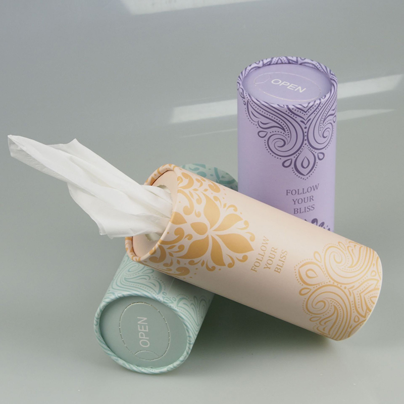 Cylinder Tissue Boxes for Car 3 Ply Virgin Wood Facial Tissue