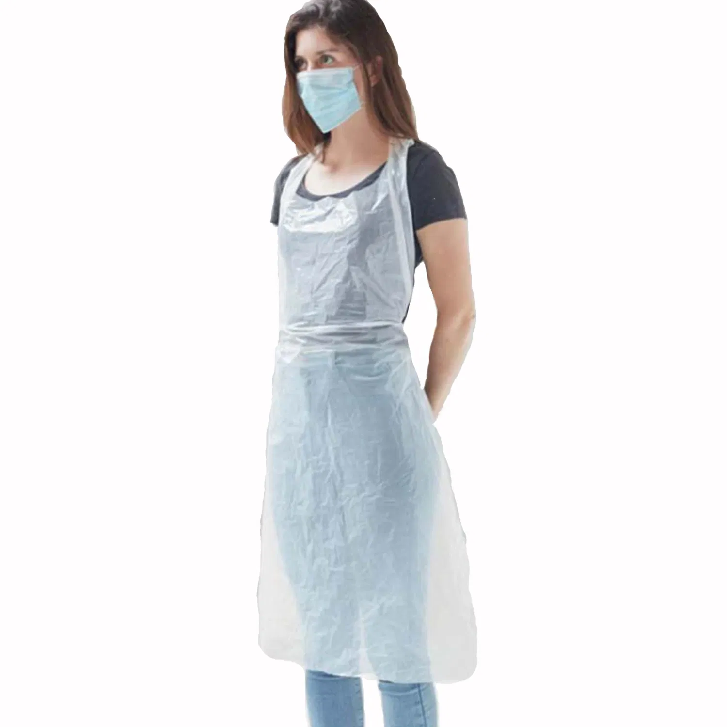 Disposable Plastic Polythelene Apron HDPE/LDPE Apron for Single Use