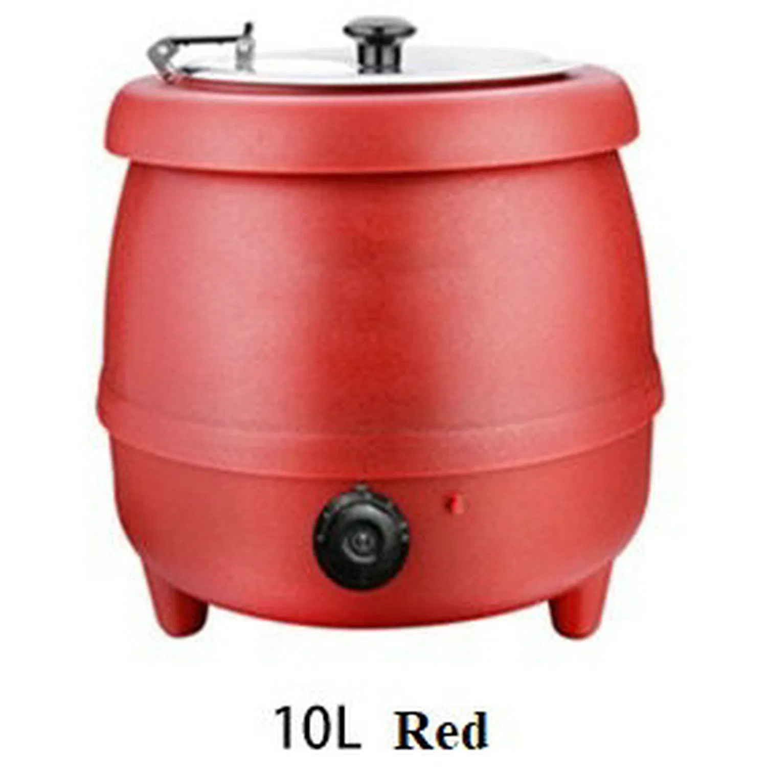 Black Steel Material Outside Wall, Stainless Steel Inside Wall 10L Capacity Thermal Insulation Soup Kettle Straight Shape