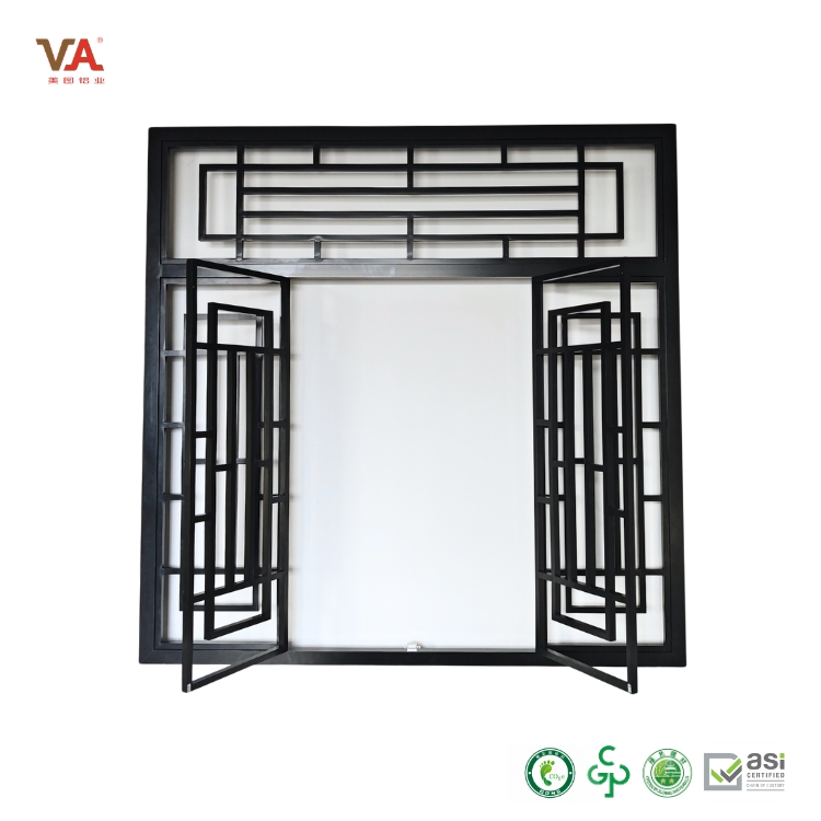 Architectural Aluminum Lattice Window with Decorative Grilles