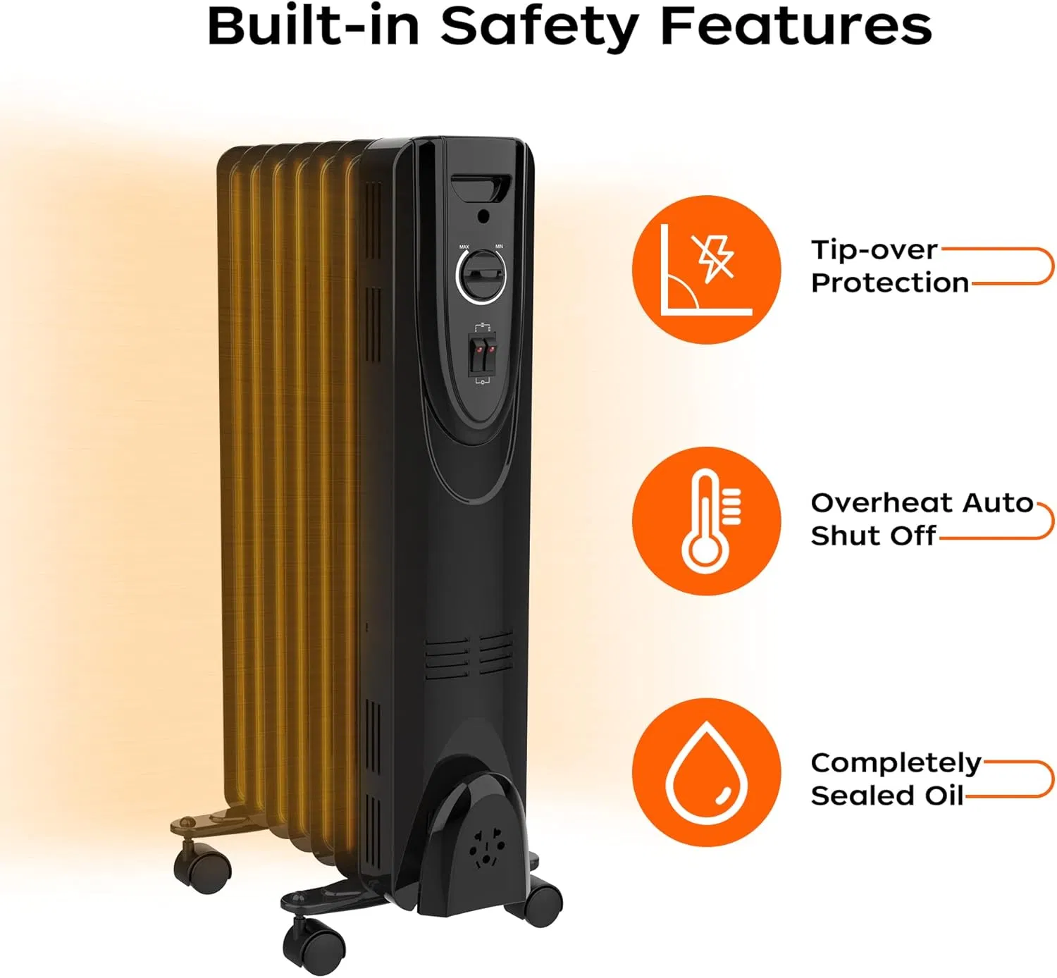 Automatic Portable Quiet Durable Oil Filled Radiator Heater Electric Oil Heater for Indoor
