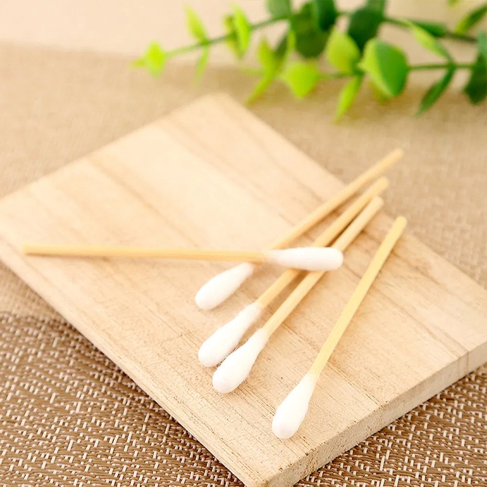 Hot Sale Cosmetic Single-Head Disposable 95mm Wooden Cotton Swab