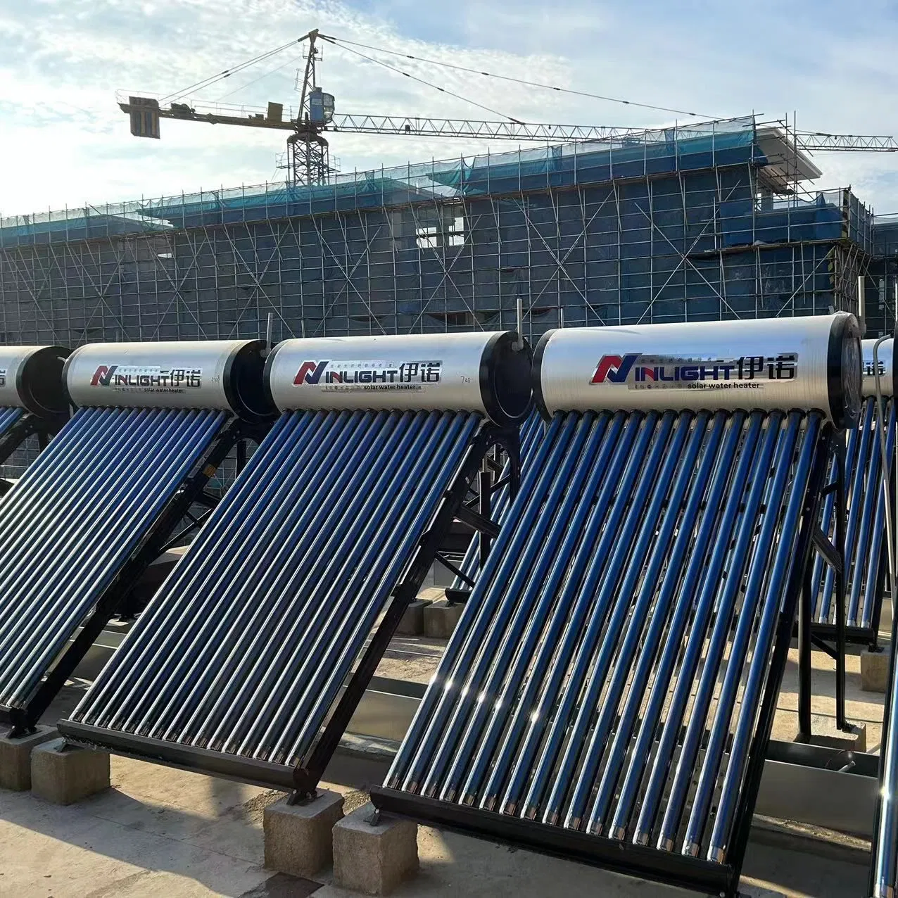 Солнечный водонагреватель 100-300 л, ненапорный, цветной стальной