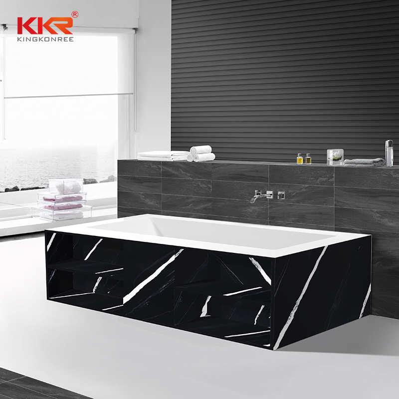 Угловая ванна из акрила под мрамор