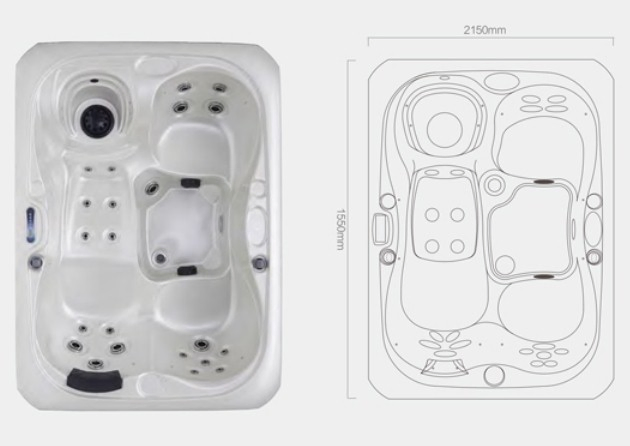 Гидромассажная ванна SPA на 3 персоны, уличная