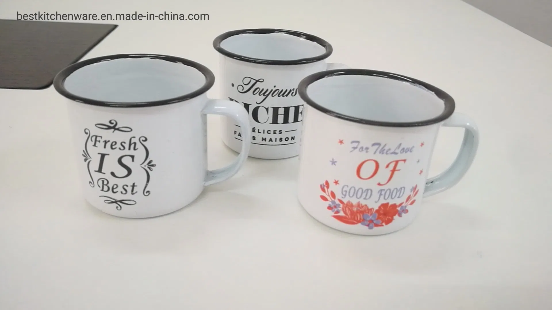 Tableware Enamel Mug with Deco. 6cm