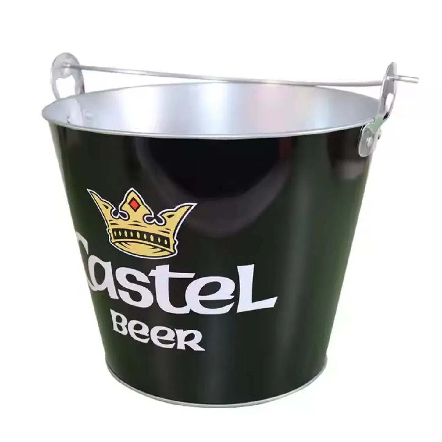 Tinplate 10L Food Safe Printed Lightweight Stackable Custom Metal Ice Bucket