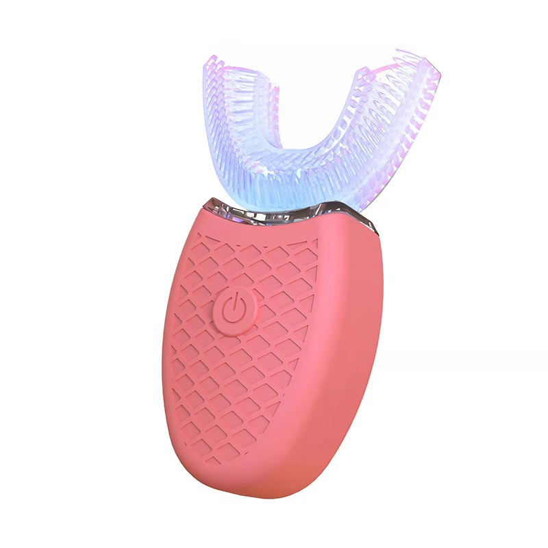 Fully Automatic 360 Degree Sonic Silicone Electric Toothbrush U-Shape Adult Teeth Whitening Oral Clean