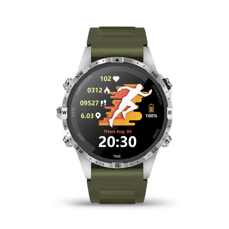 Stylish Blood Oxygen Blood Glucose Heart Rate Smart Watch with Compass