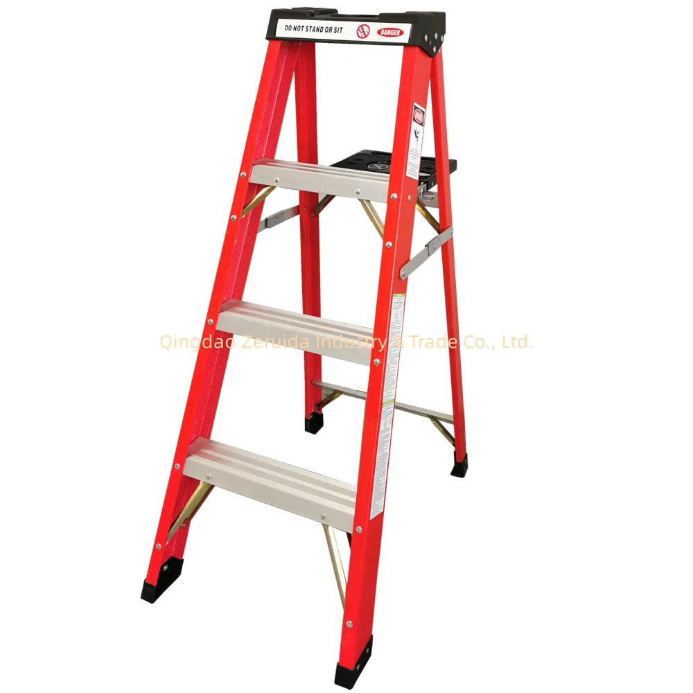 4-8 Feet Fiberglass Step Ladder for Paint and Interior Finish Use with En131 Certificated