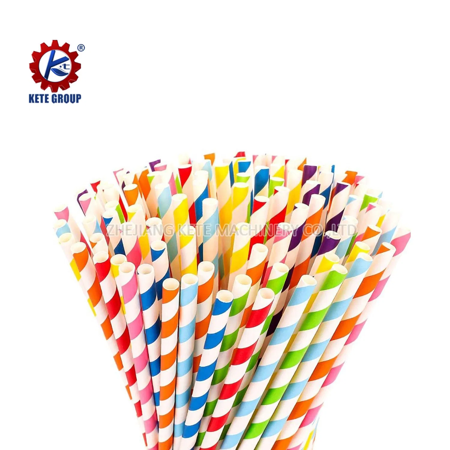 Cocktail Paper Jumbo Straw Multicolor Stripe Happy Birthday Straw for Birthday Party Drink Tubes