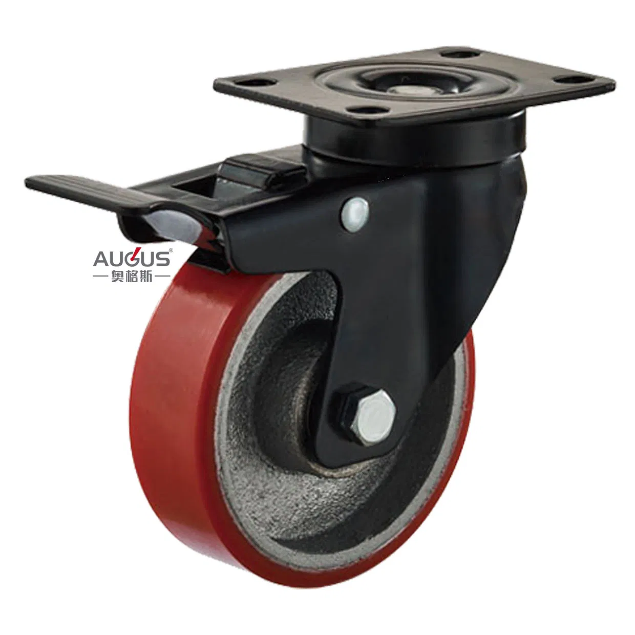 Medium Duty Industrial Wheel Caster with Iron PU Wheel and Double Bearing