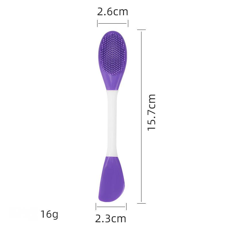 Portable Dual-Headed Silicone Beauty Tool Clay Mask Applicator, Pore Cleansing & Facial Cleansing Brush