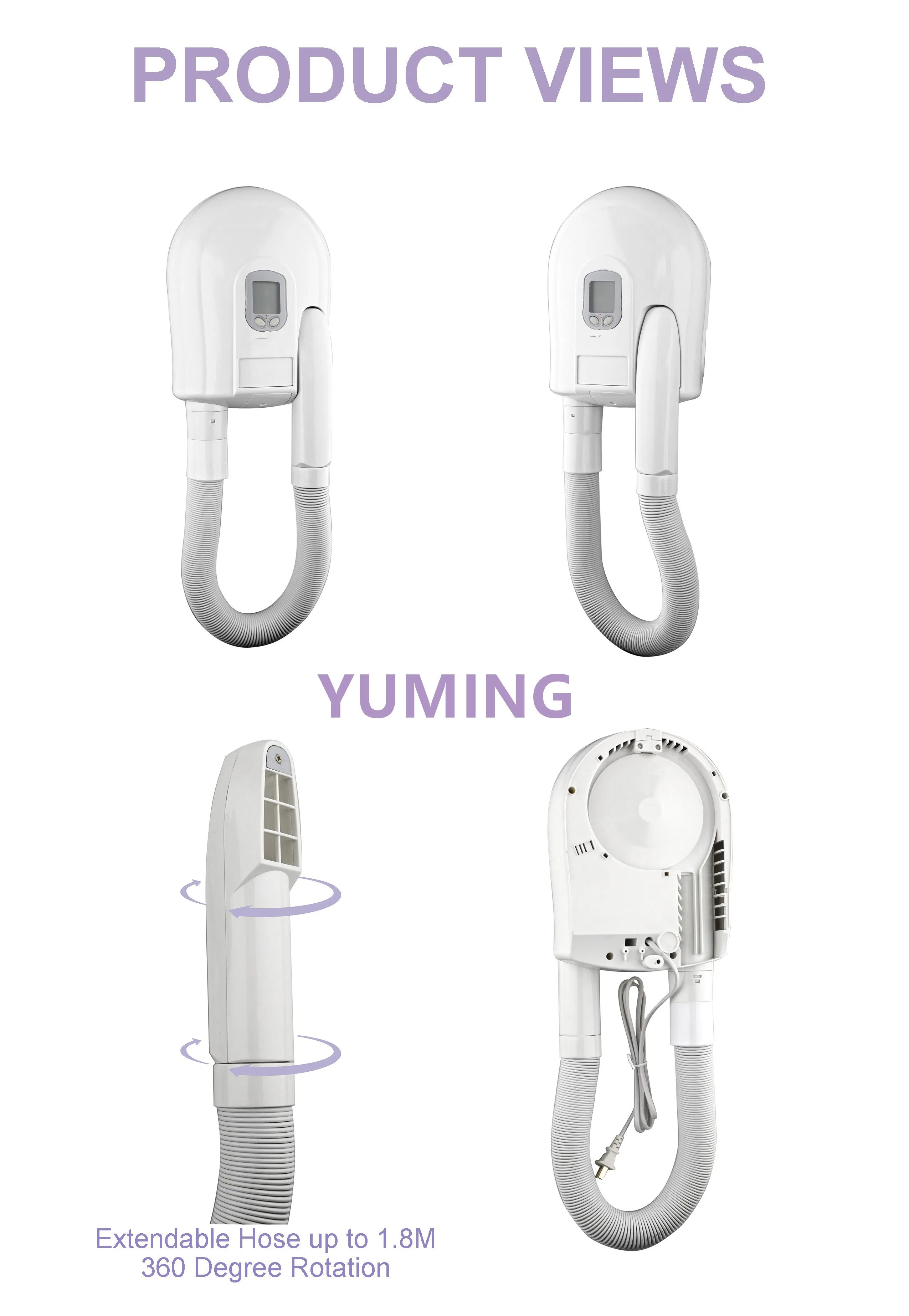 Washroom Toilet Professional Wall Mounted Hotel Automatic Hair Dryer and Skin Dryer