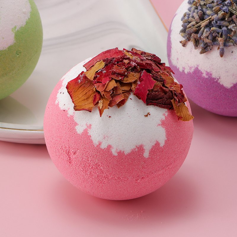 Wholesale Customize Natural 100g Bubble Bath Bath Rose Flower Petals Bath Bomb