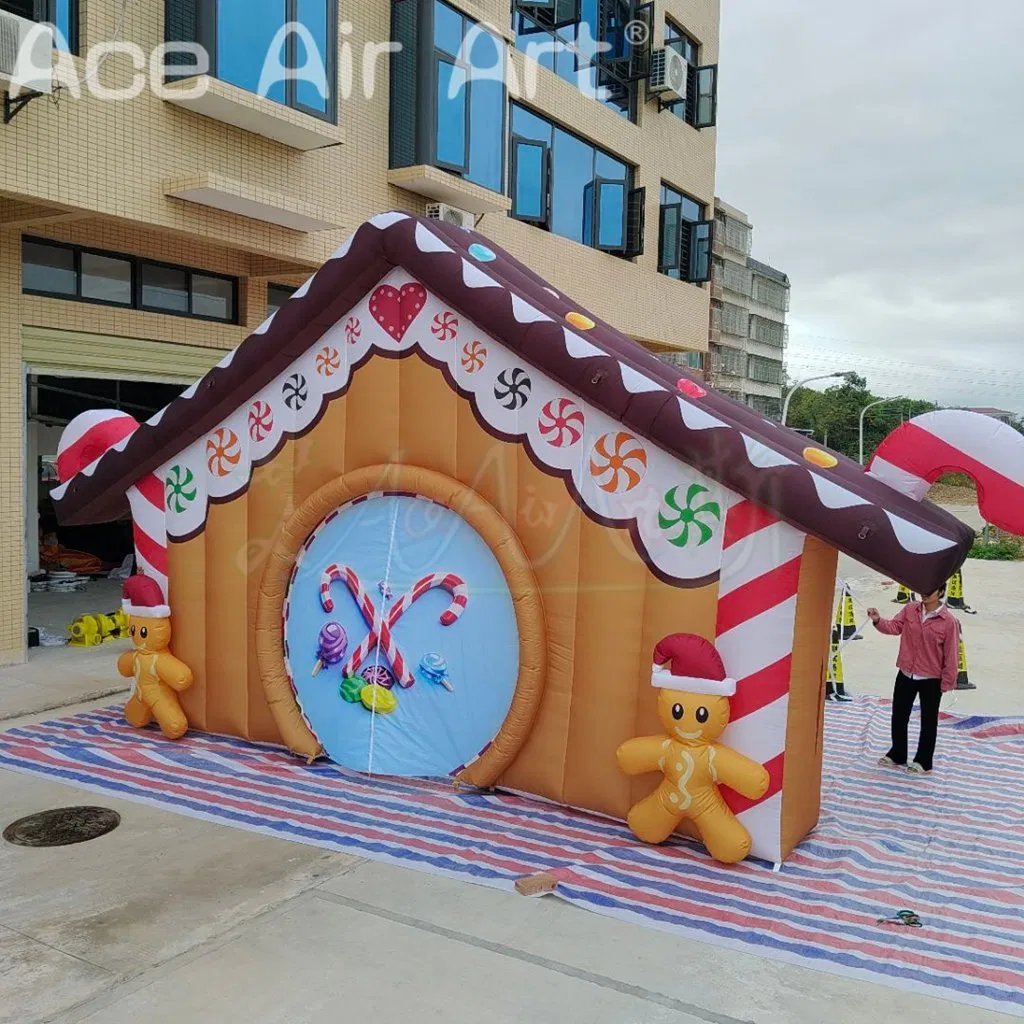 Inflatable Christmas Festival Events Arch Christmas Decoration Inflatable Gingerbread Man Arch Entrance