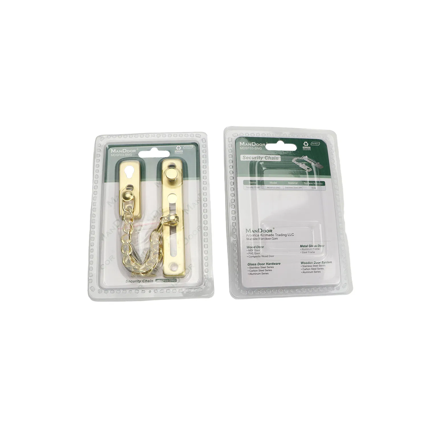 Mdsf03-Sng Stainless Steel 304 Security Chain Satin Gold Finish