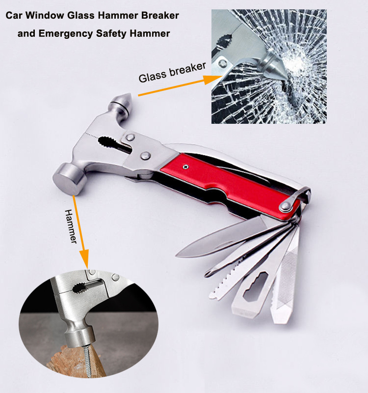 12 in 1 Multifunction Tool Car Safety Emergency Hammer with Knife