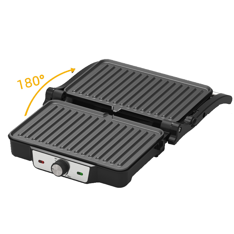Electric Grills Stainless Steel Flat Plate Griddle Panini Press Sandwich Maker Double Sided Grill with Detachable Plate