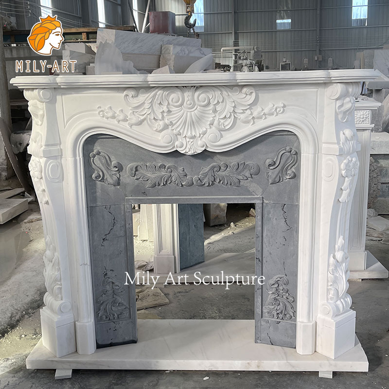 Indoor Decorative Marble Fireplace Mantel Fireplace Surround for Sale