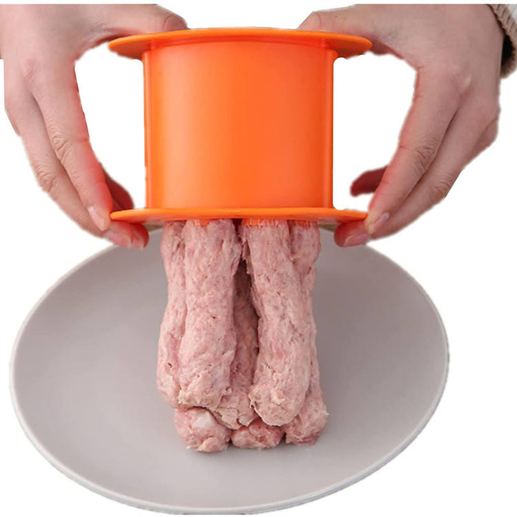 One Press Kitchen Hot Dog Meat Filler Mold Sausage Stuffer Maker