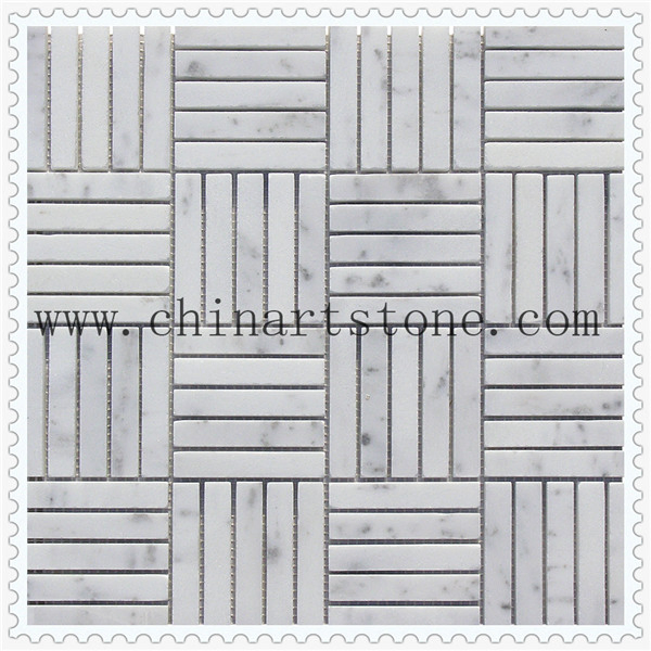 Мозаика Bianco Carrara из мрамора для стен