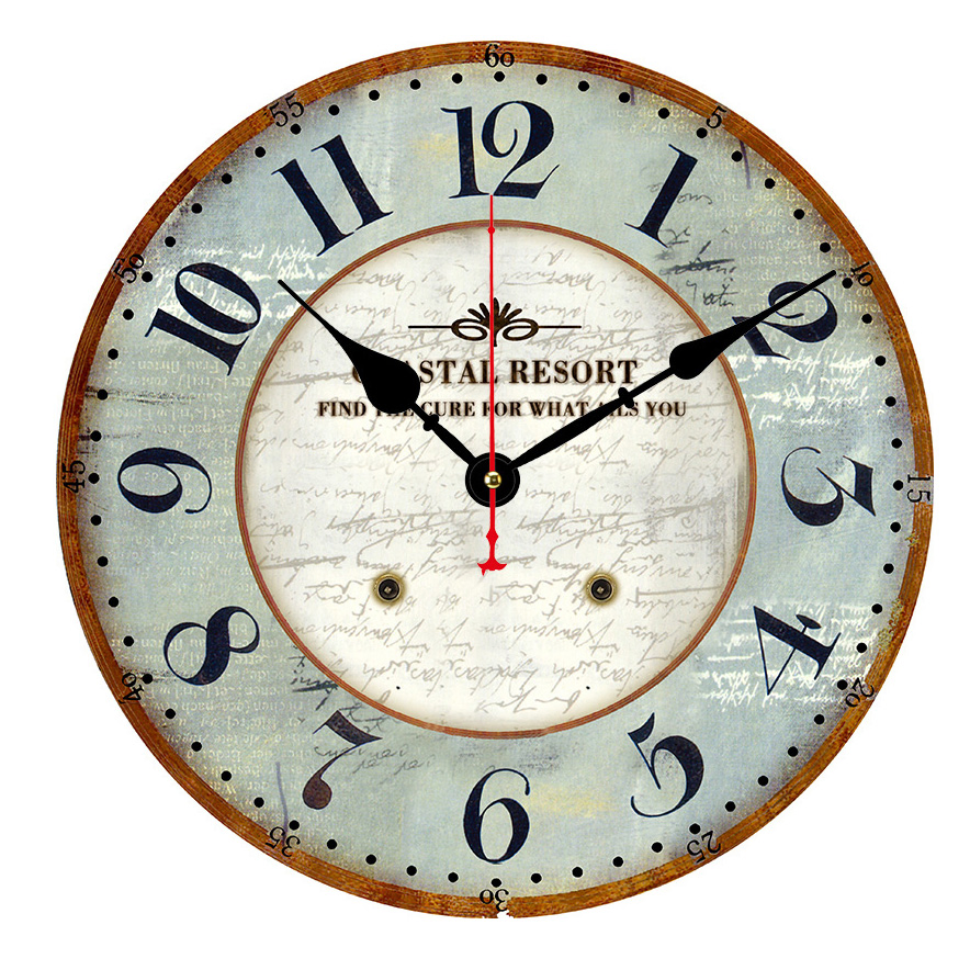 Dia 30/34/40/60cm MDF Large Promotional Gift Wood Wall Clock Silent Quartz Battery Operated Digital Alarm Clock for Kitchen/Living /Bed Room-Hlc29325